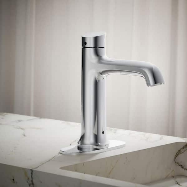 Mistos Battery Powered Touchless Single Hole Bathroom Faucet in Polished Chrome