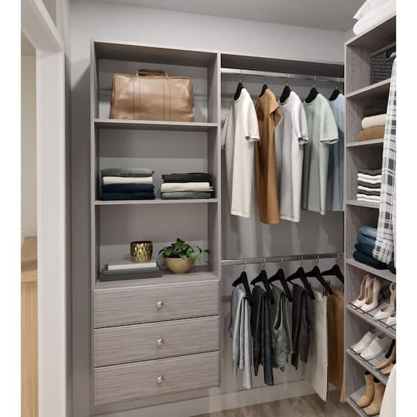 Closet Evolution 8 in. H x 24 in. W Gray Wood Drawer GR48