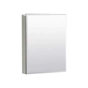 20 in. W x 26 in. H Large Rectangular Silver Aluminum Surface Mount Medicine Cabinet with Mirror