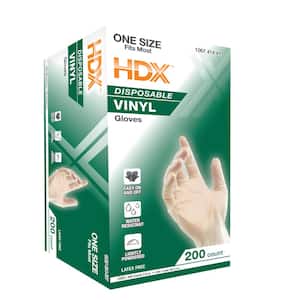 Disposable 1-Size Fits All Vinyl Gloves 9.5 in. Clear (200-Count)