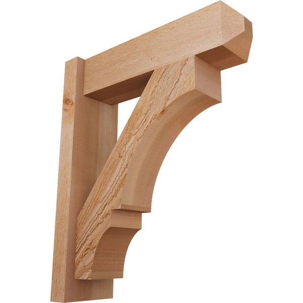 Ekena Millwork 6 in. x 24 in. x 20 in. Western Red Cedar Balboa Craftsman Rough Sawn Outlooker