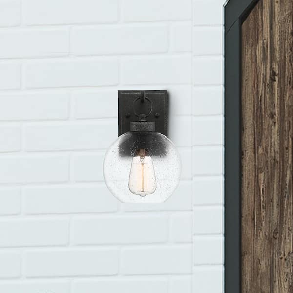 Barre 1-Light Grey Outdoor Wall Lantern Sconce