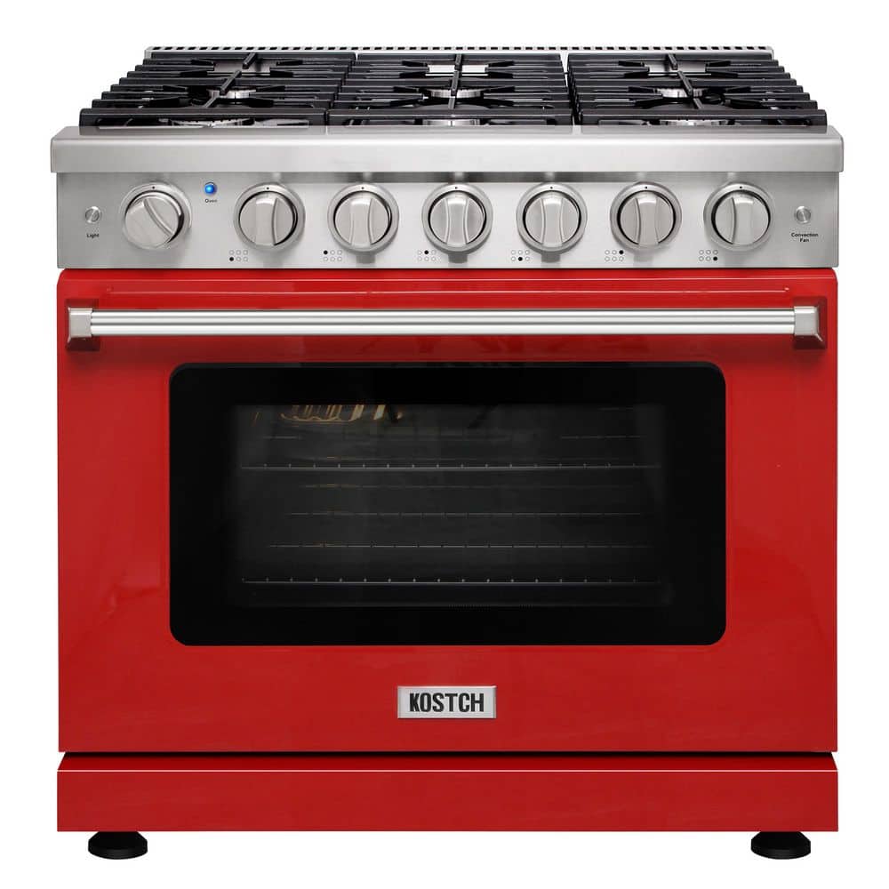 KOSTCH 36 in. 6 Burners Freestanding Natural Gas Range in