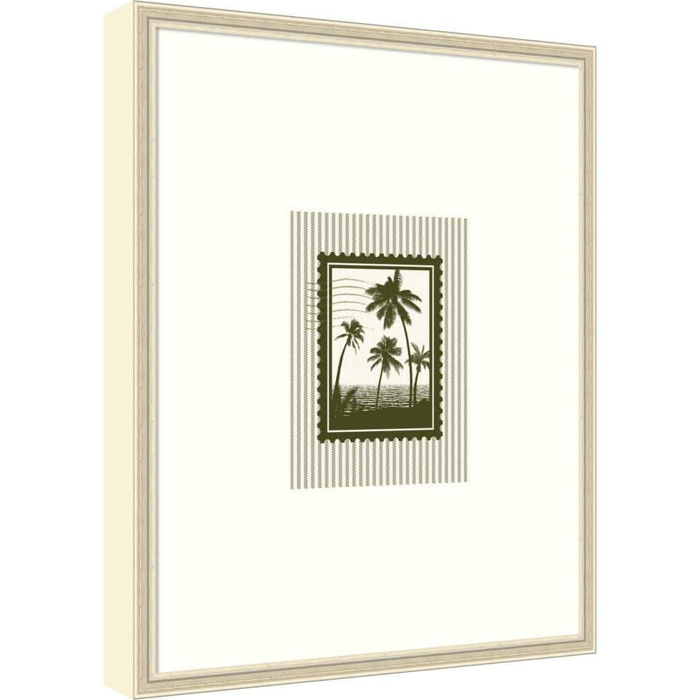 "Edith ""Palm Tree Stamp Green"" by Lucky Guava Trees Framed Art Print 21 in. x 17 in." price history on PriceWatchPro