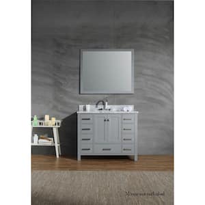 Cambridge 43 in. W x 22 in. D x 36 in. H Bath Vanity in Grey with Marble Vanity Top in Grey