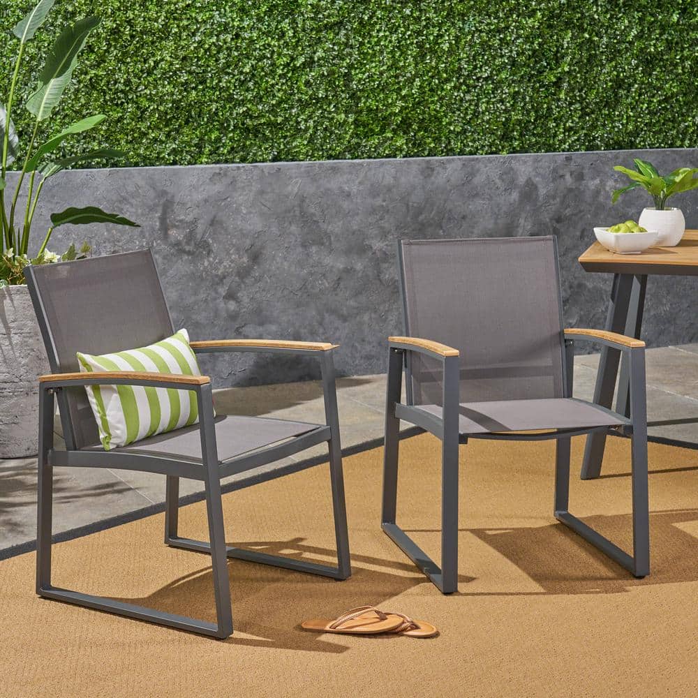 2-piece aluminum outdoor patio dining chairs, stylish and atmospheric desig