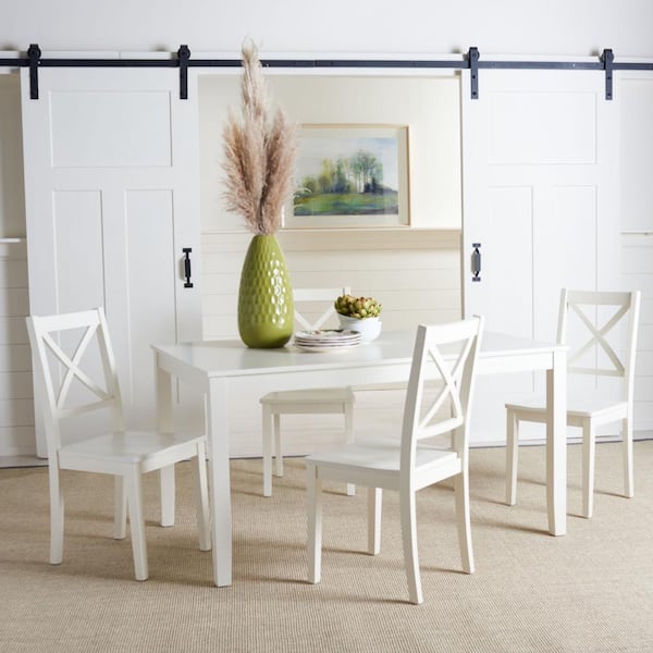 Silio White Cross Back Dining Chair (Set of 2)