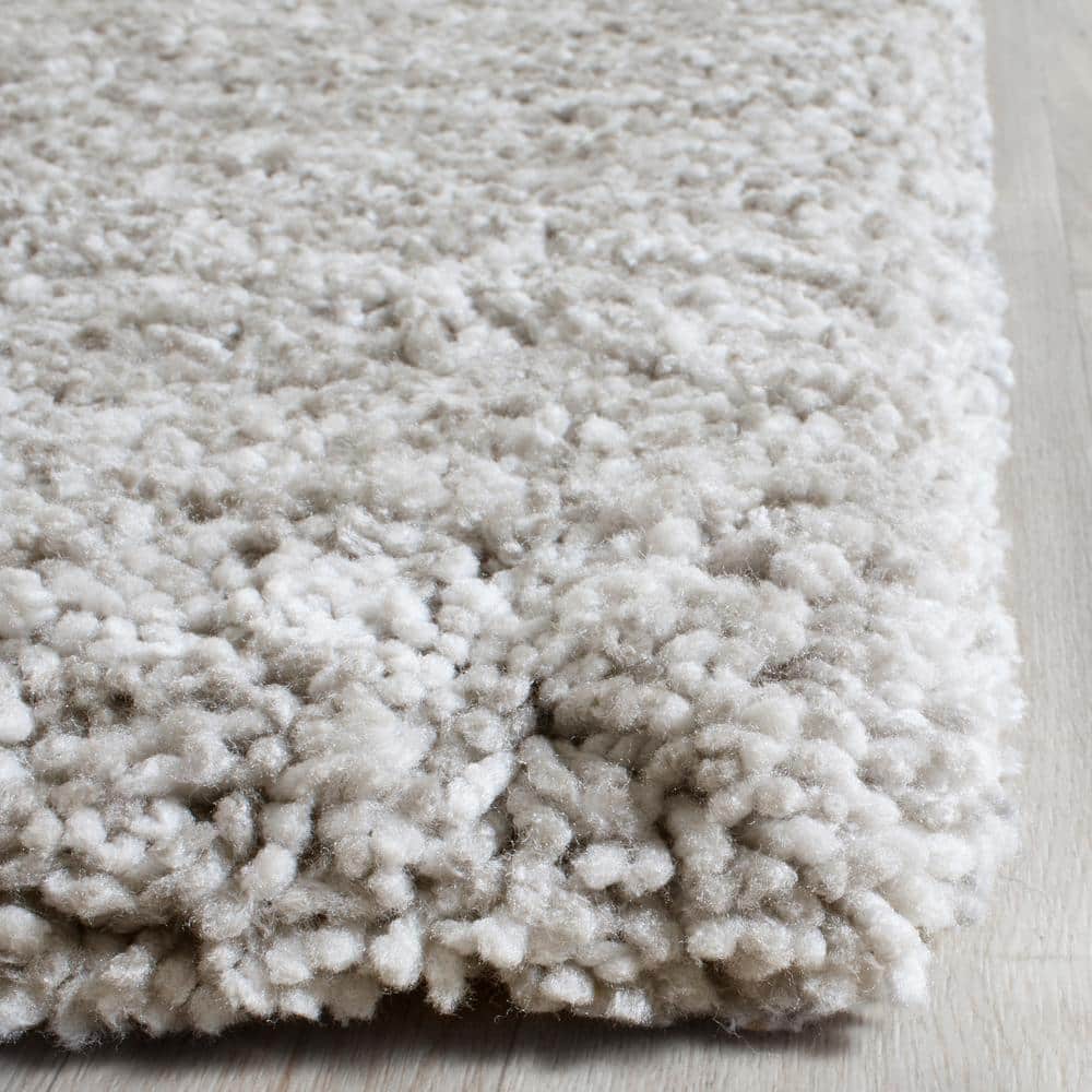 Luxe Silver Shag 5' x 8' Hand-Tufted Rectangular Area Rug