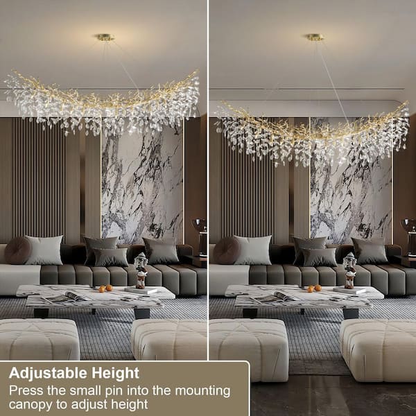 YUYI Modern Chandelier 72 in. 20-Light Gold Chandelier for Dinning