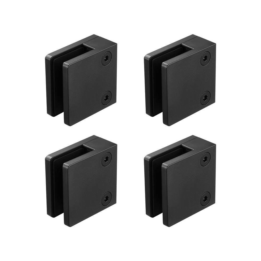 Glass Clamp, 1.02 in. H x 2.17 in. W, Black, Square Stainless Steel Railing Bracket Tempered Glass, Stair Railing Kit price history on PriceWatchPro