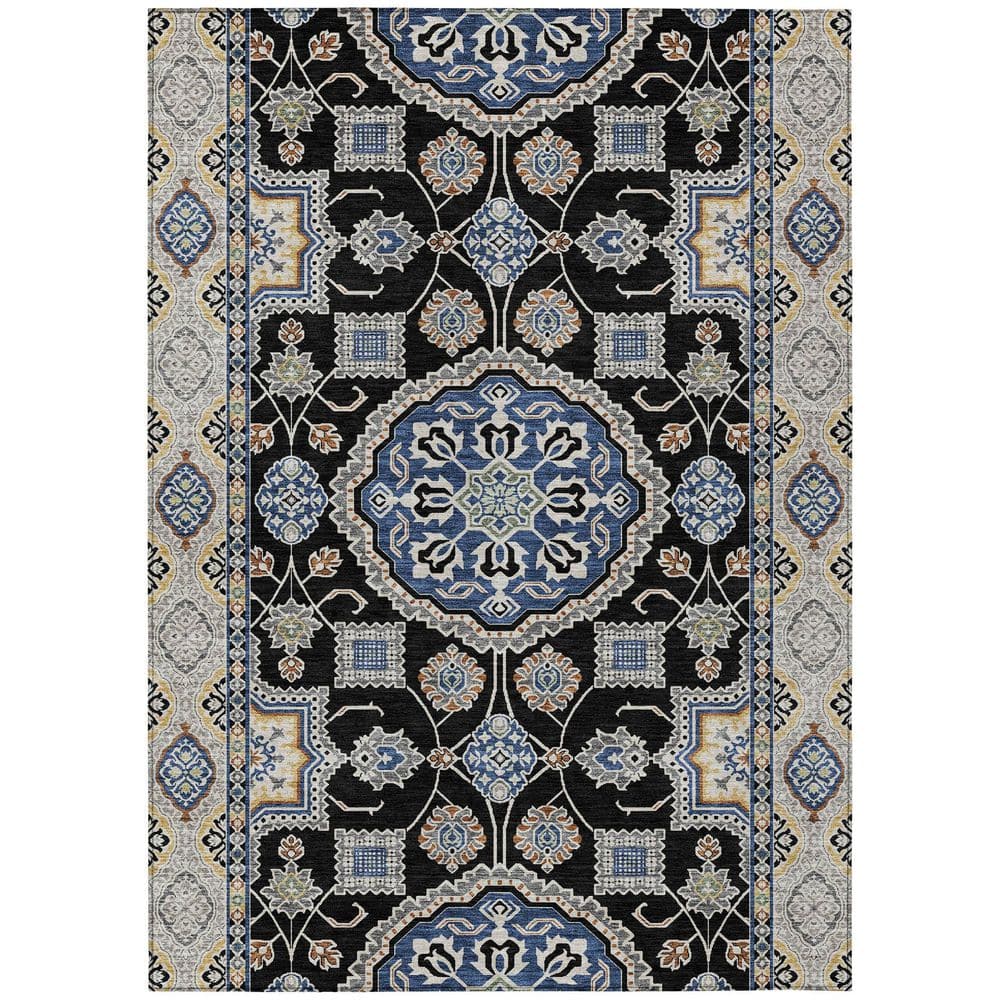 Chantille Machine Washable Indoor/Outdoor Abstract ACN2903 Black 3 ft. x 5 ft. Area Rug price history on PriceWatchPro