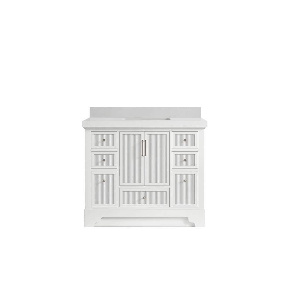 "Alys 36 in. W x 22 in. D x 36 in. H Right Offset Single Sink Bath Vanity in White with 2"" Carrara Quartz Top" price history on PriceWatchPro
