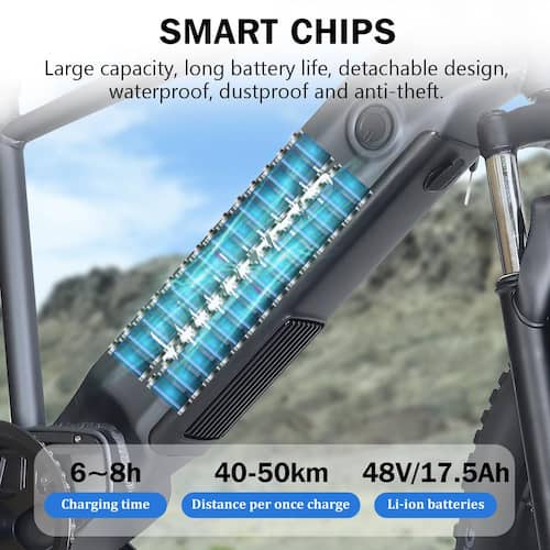 26 1200-Watt Electric Mountain Bike w/48-Volt Long