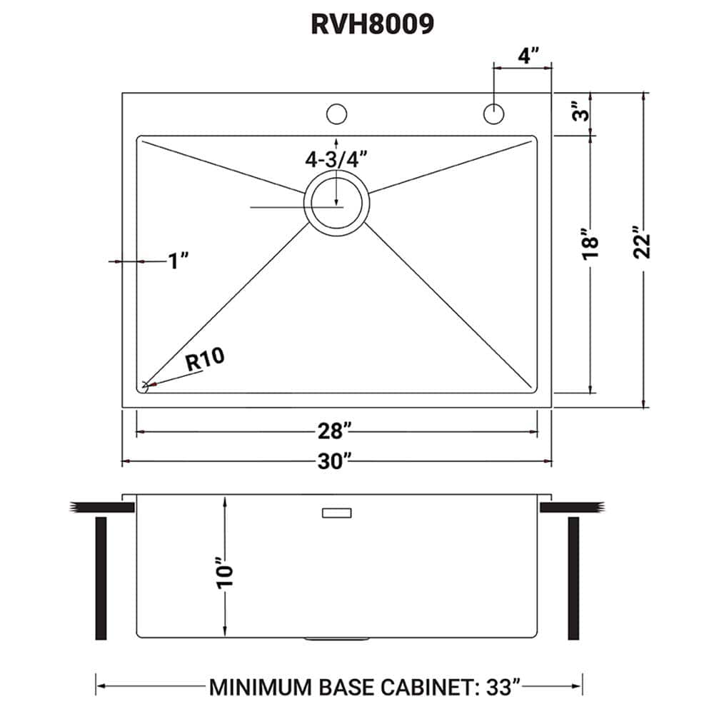 Ruvati 30 x 22 Inch Stainless Steel Single Bowl Kitchen Sink
