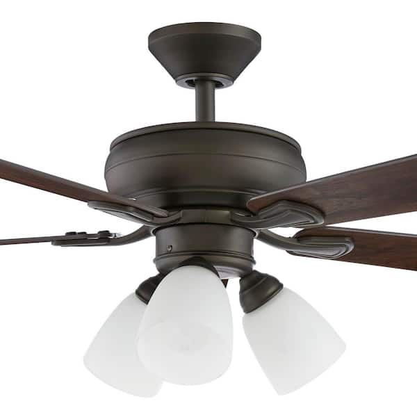 CEILING FAN 44" 5-Blade Reversible Brown Bronze Frosted Light LED Bulb Included 