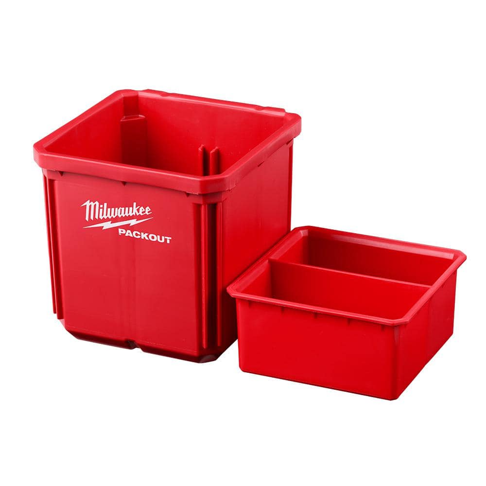 Milwaukee Red Impact Resistant Small Parts Bin Set