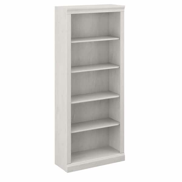 Bush Furniture Saratoga 29.88 in. Wide Linen White Oak 5 Shelf Standard Bookcase