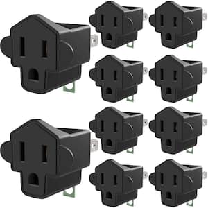 Heavy Duty 15 Amp 125-Volt 2-3 Prong Power Splitter Plug Adapter 10-Pack