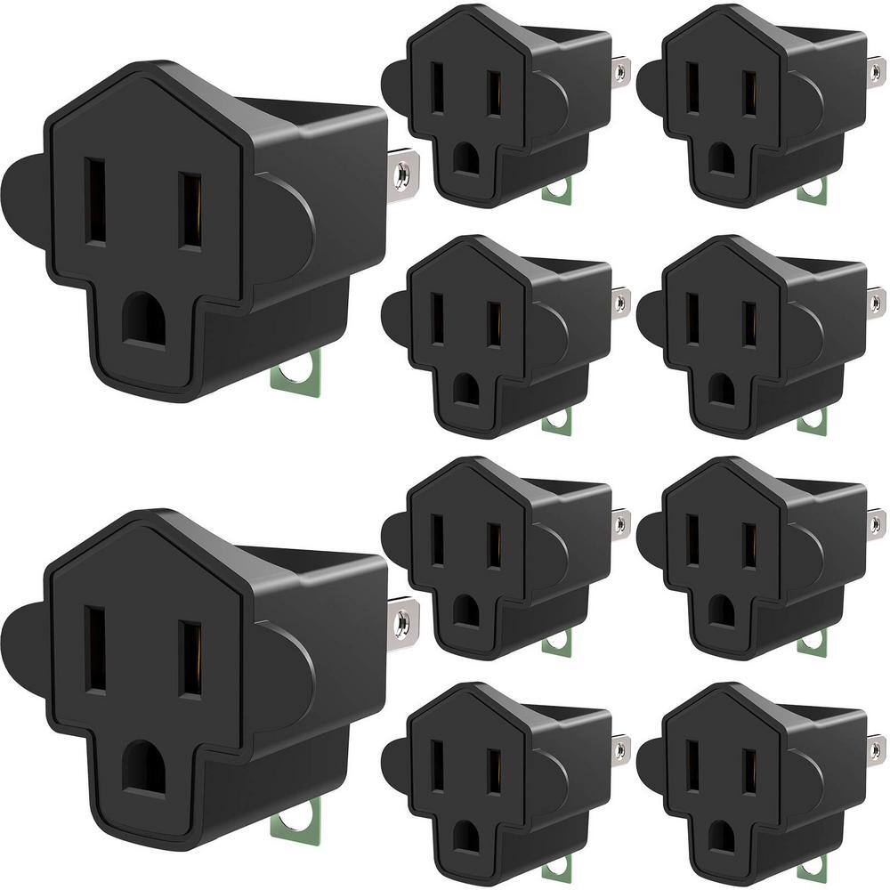 Heavy Duty 15 Amp 125-Volt 2-3 Prong Power Splitter Plug Adapter 10-Pack price history on PriceWatchPro