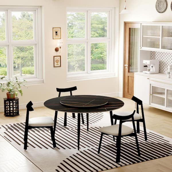 Magic Home 59.05 in. Modern Round Rotary Lazy Susan Table Sintered