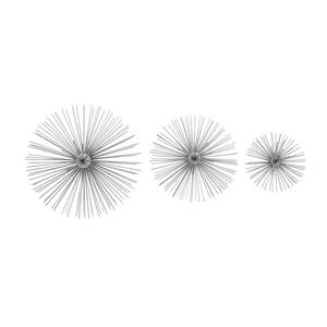 Silver Metal Contemporary Abstract Wall Decor (Set of 3)