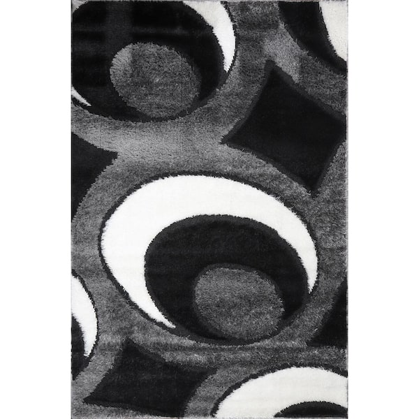L'Baiet Ruby Grey Shag 4 ft. x 6 ft. Area Rug