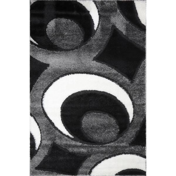 L'Baiet Ruby Grey Shag 8 ft. x 10 ft. Area Rug