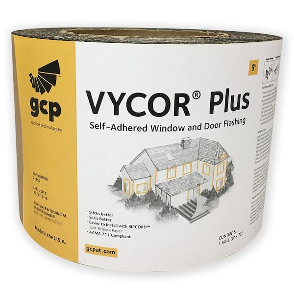 GCP Applied Technologies Vycor Plus 6 in. x 75 ft. Roll Fully-Adhered Flashing Tape (37 sq. ft.)