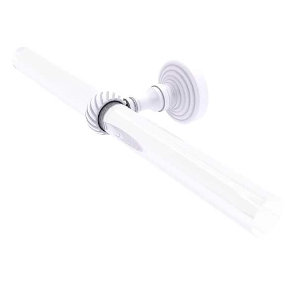 Allied Brass Pacific Grove Collection 13 in. Wall Mounted 2 Arm Guest Towel Holder with Twisted Accents in Matte White