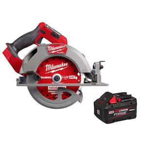 M18 FUEL 18V Lith-Ion Brushless Cordless 7-1/4 in. Circular Saw with M18 18V REDLITHIUM FORGE XC 8.0 Ah Battery Pack