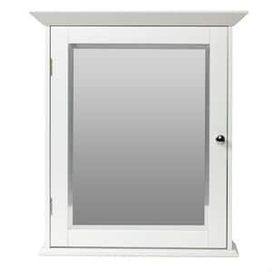 22 in. W Framed Surface-Mount Bathroom Medicine Cabinet with Swing Door in White