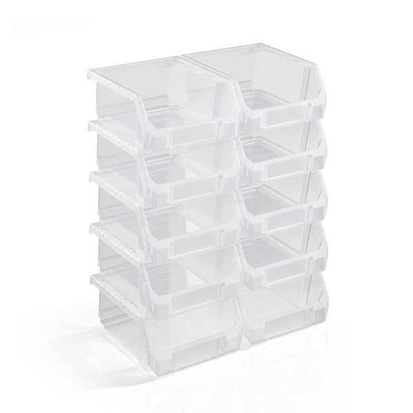 Sorbus Open Front Stackable Clothing Storage Bin – Closet Organizer - Small, Set of 10, Clear