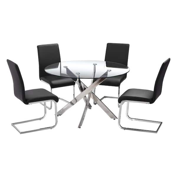 Unbranded Trinity Black Dining Set (5-Piece)