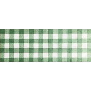 Sage Green & White Plaid 2 ft. 3 in. x 6 ft. 3 in. Runner Mat. Area Rug.