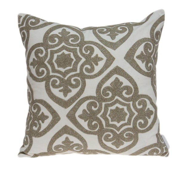PARKLAND COLLECTION Noori Bling Ivory Throw Pillow