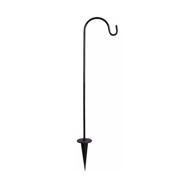 12 in. Black Iron Decorative Hooks for Outdoor with 2-Hooks Vintage Style Shepherd Hooks for Lanterns and Lights