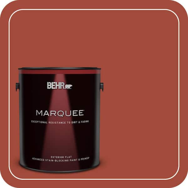 BEHR MARQUEE 1 gal. #200D-7 Rodeo Red Flat Exterior Paint & Primer