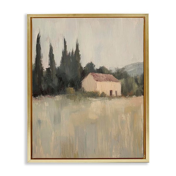 Blended Nature Landscape by Petal Prints Design Gold Floater Frame Nature Graphic Art Print 31 in. x 25 in.