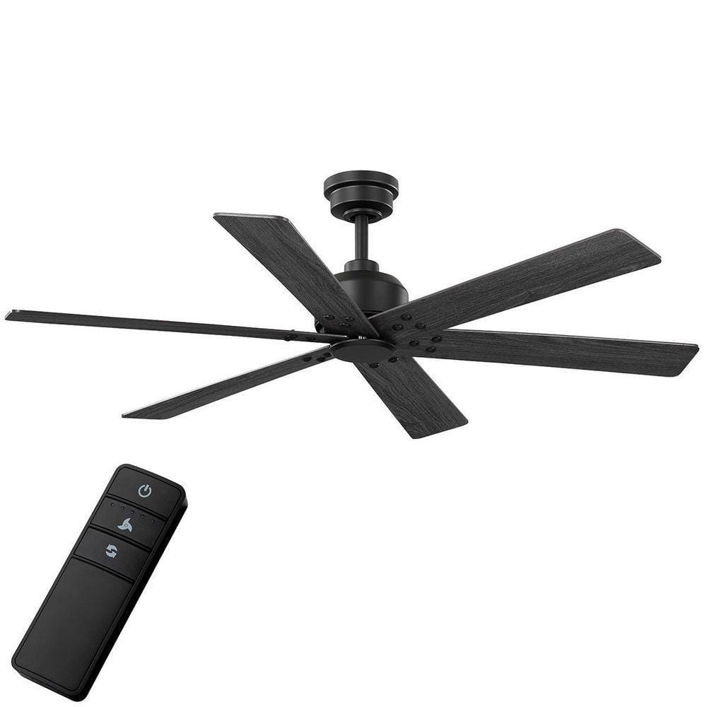 Home Decorators Collection Cortaine 54 in. Indoor/Outdoor Matte Black Ceiling Fan with DC Motor and Remote Control Included