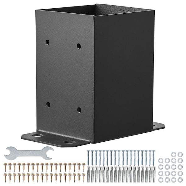 SVOPES 4 x 4 Post Base, 4 Pcs, Inner Size 3.6 x 3.6 in., Heavy Duty Powder-Coated Post Anchor, Matte Black Wood Post Brackets