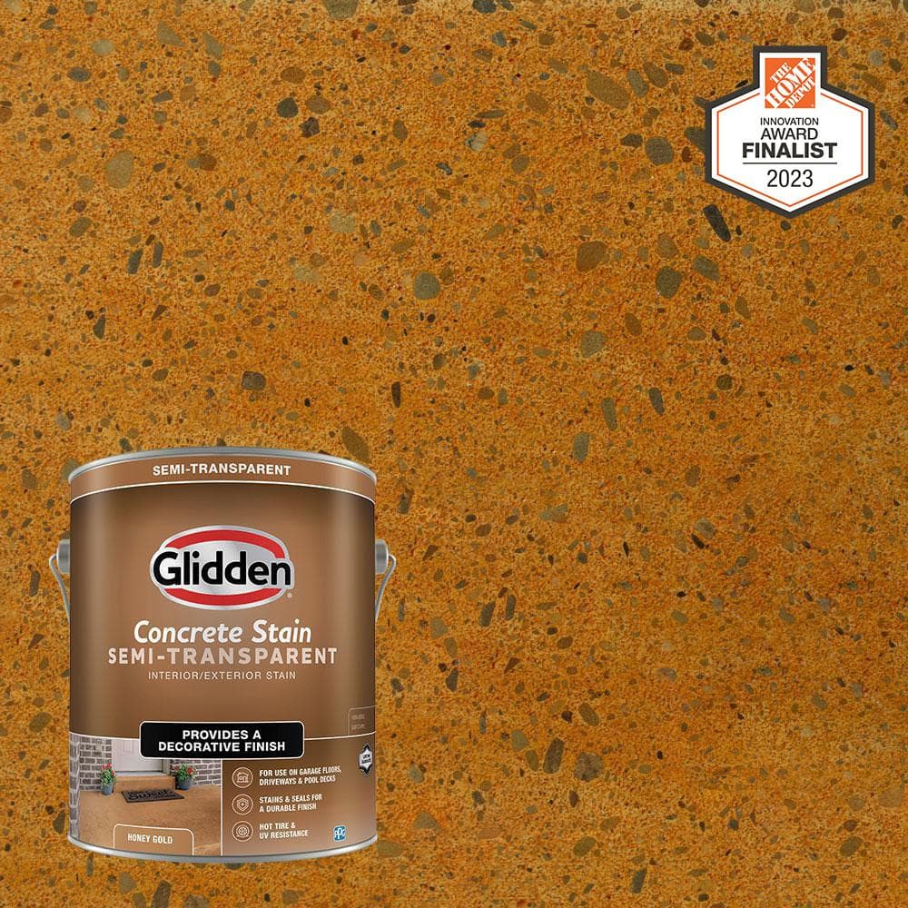Glidden 1 gal. Honey Gold Interior/Exterior SemiTransparent Concrete