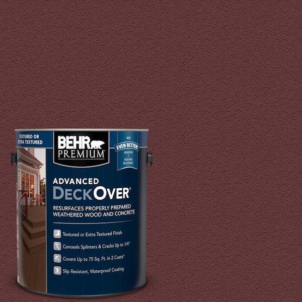 BEHR Premium Advanced DeckOver 1 gal. #PFC-04 Tile Red Textured Solid Color Exterior Wood and Concrete Coating