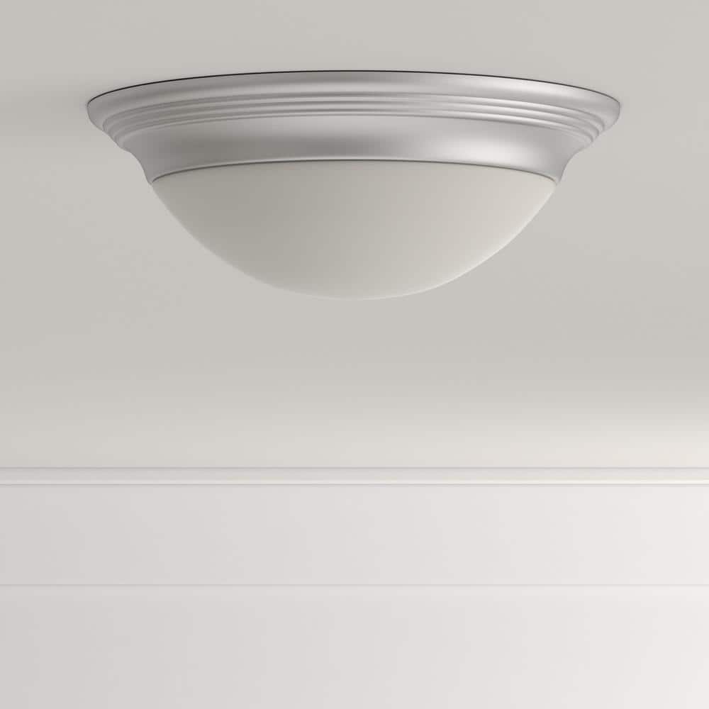 Brushed Nickel Alabaster Glass Flush Mount Ceiling Light