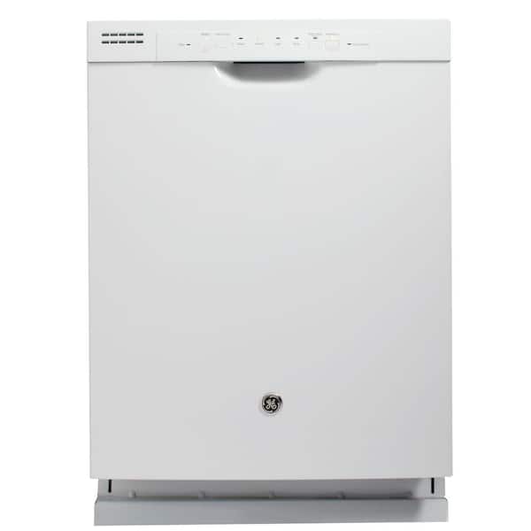 GE 24 in. White Front Control Built-In Tall Tub Dishwasher with 55 dBA