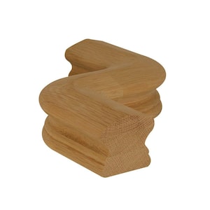 Stair Parts 7547 Unfinished White Oak Left-Hand S Handrail Fitting