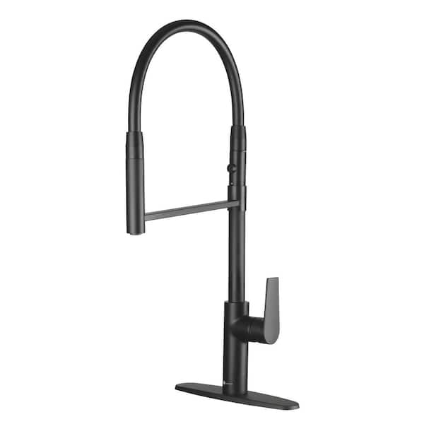 Glacier Bay Lizetta 1-Hand Pull Down Kitchen Faucet in Matte Black