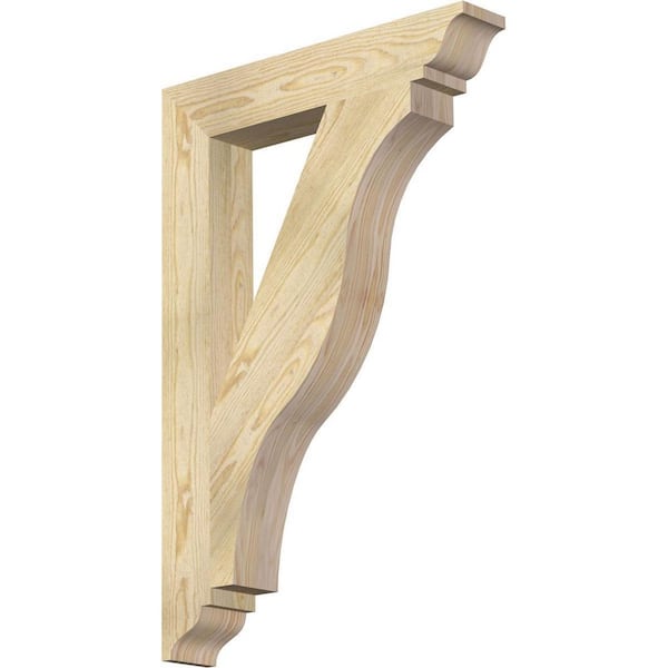 Ekena Millwork 4 in. x 36 in. x 24 in. Douglas Fir Funston Traditional Rough Sawn Bracket