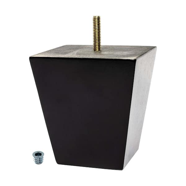 American Pro Decor 4 in. x 4 in. Stained Espresso Solid Hardwood Square Bun Foot