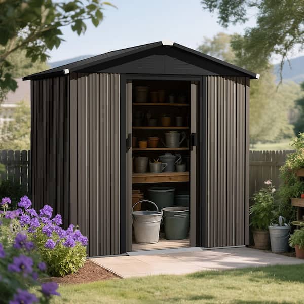 Nuu Garden 6 ft. x 4 ft. Metal Outdoor Backyard Garden Storage