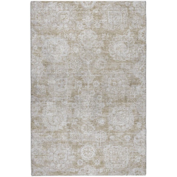 Dream Shag Premium Machine Washable Abstract ADS634 Beige 8 ft. x 10 ft. Area Rug
